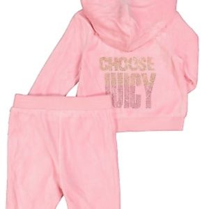 JUICY COUTURE 12M Girls Pink Velour Jogging Suit